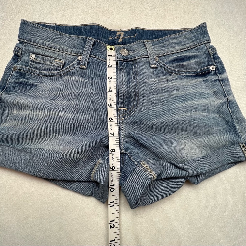 7 For All Mankind Rolled Cuff Denim Shorts Size 25 - Picture 8 of 8